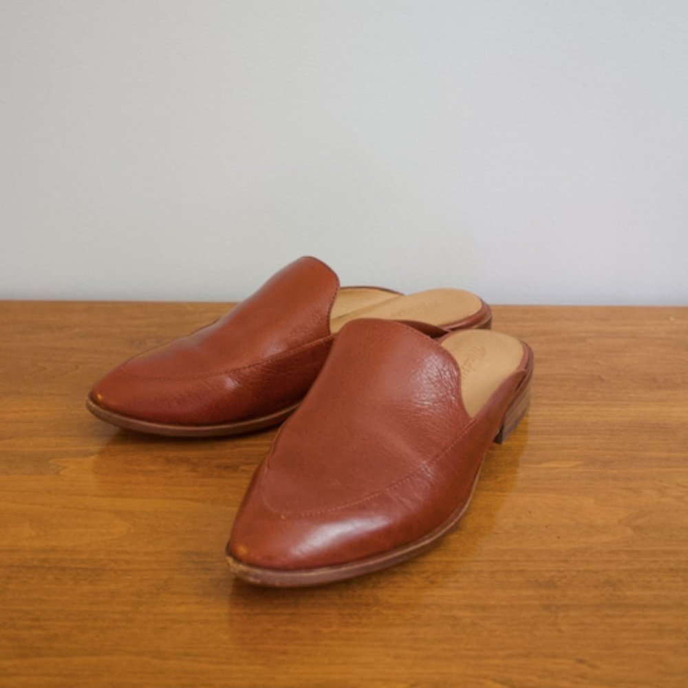 Madewell The Frances Loafer Mule | Size 7 | Burnished Mahogany Leather